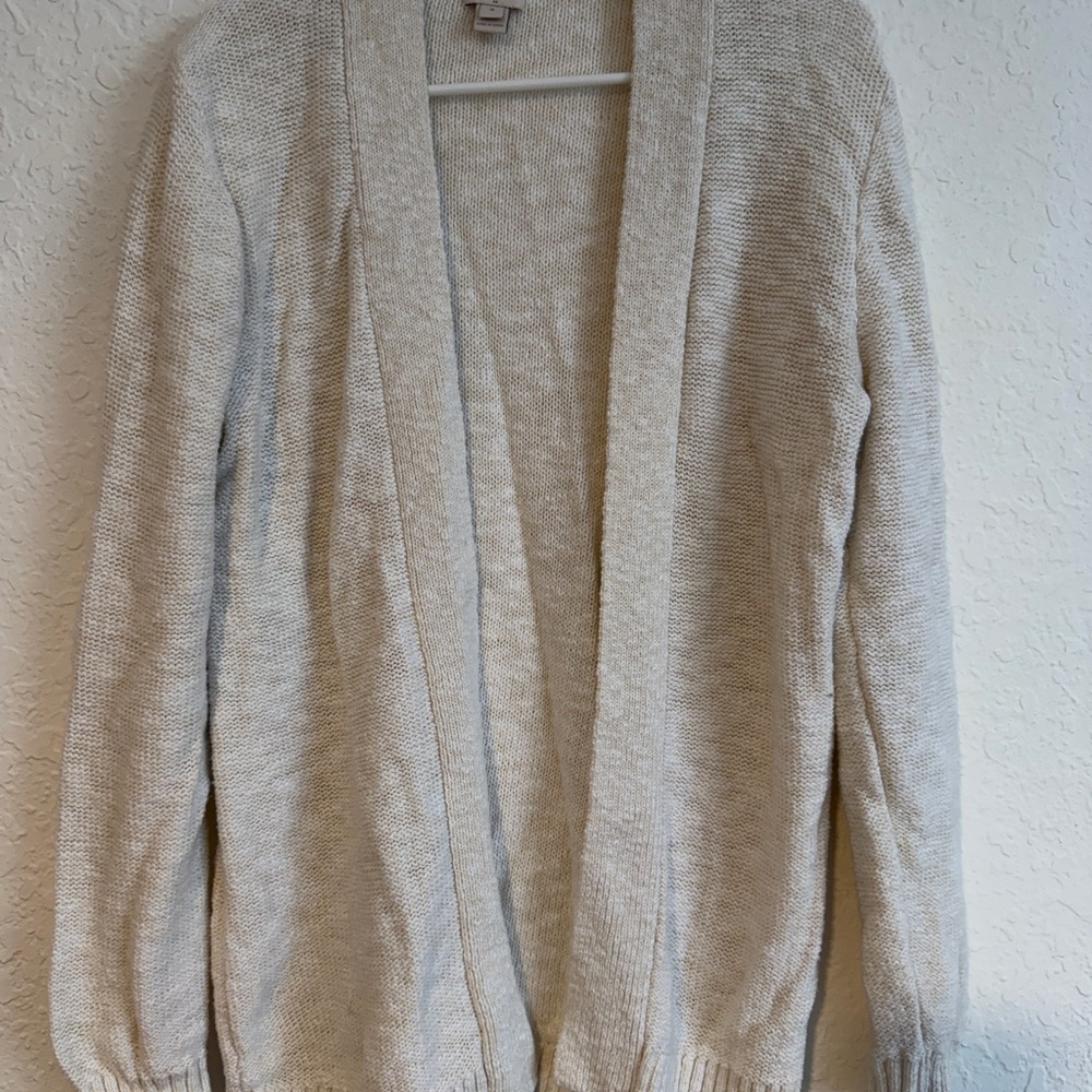 J. Crew Women's Cream Open-Front Cardigan